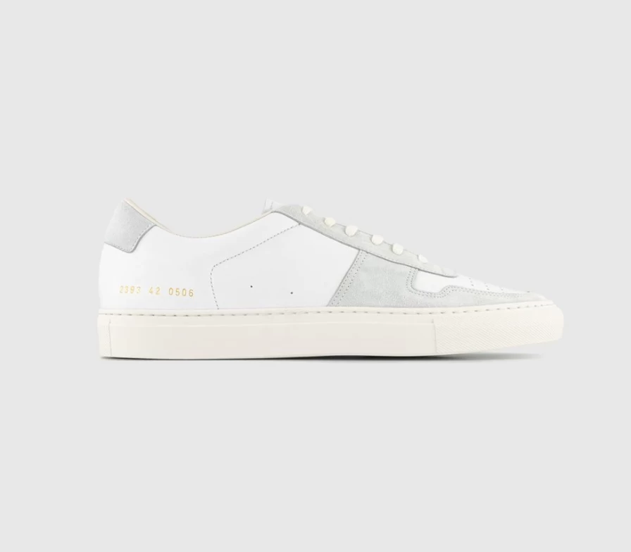 Common Projects Men's Bball Duo White Leather Nubuck Sneakers Trainers