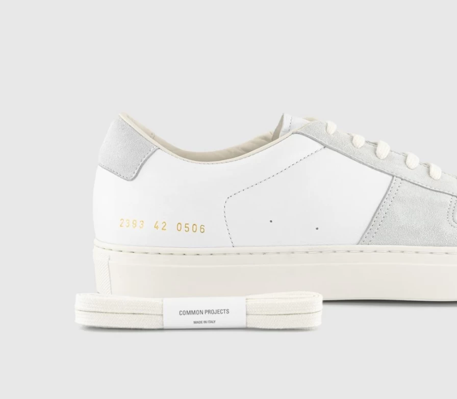 Common Projects Men's Bball Duo White Leather Nubuck Sneakers Trainers