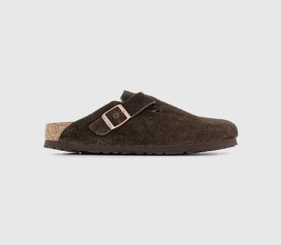 BIRKENSTOCK Boston Clogs for Men in Mocha - Comfortable Leather Slip-On Shoes