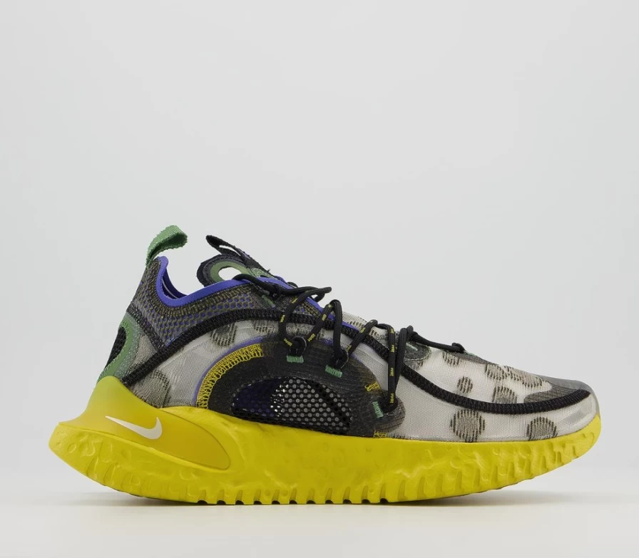 Nike Flow 2020 ISPA Trainers for Men - Medium Olive/Persian Violet Running Shoes