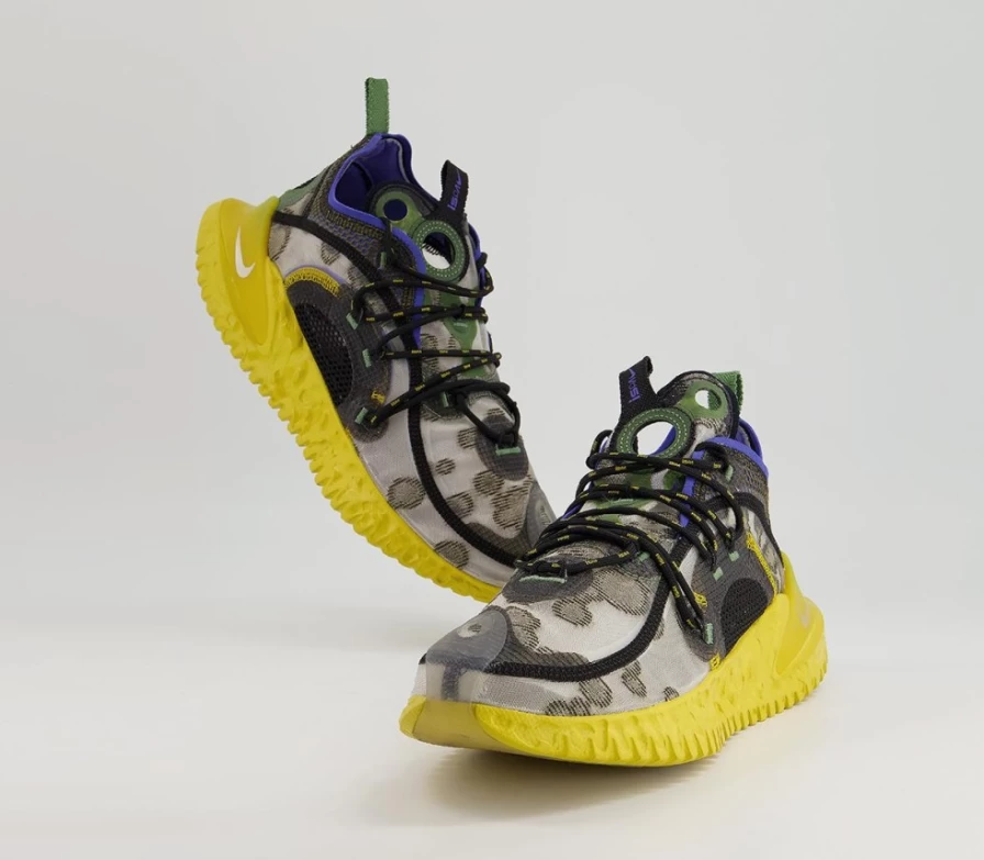 Nike Flow 2020 ISPA Trainers for Men - Medium Olive/Persian Violet Running Shoes