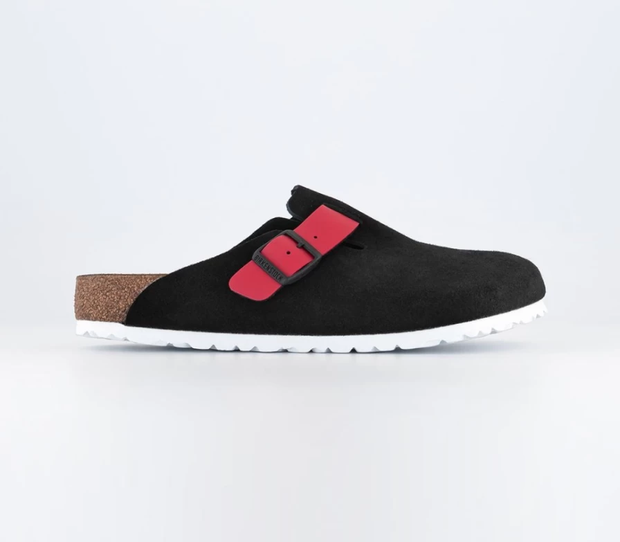 BIRKENSTOCK Boston Clogs for Men in Black Tomato - Comfortable Leather Slip-On Mules