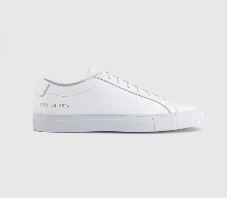 Common Projects Women's Achilles Low White Mono Leather Sneakers