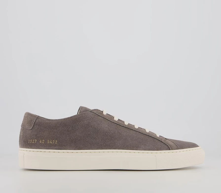 Common Projects Women's Achilles Low Trainers in Dark Grey Grey Suede
