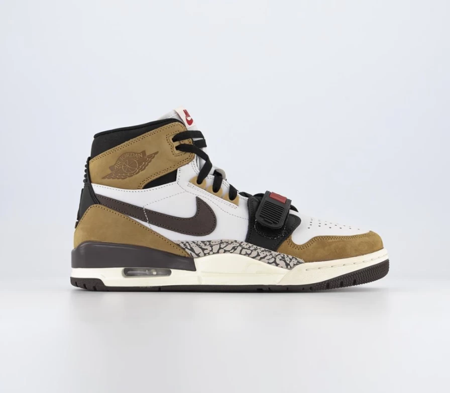 Jordan Legacy 312 Men's Trainers in White, Baroque Brown & Varsity Red - Air Jordan Retro Style Sneakers