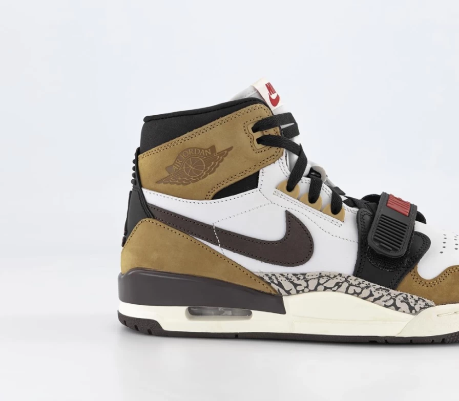 Jordan Legacy 312 Men's Trainers in White, Baroque Brown & Varsity Red - Air Jordan Retro Style Sneakers