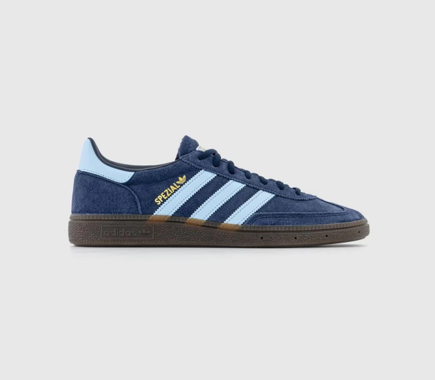 Adidas Men's Handball Spezial Sneakers in Collegiate Navy, Clear Sky & Gum
