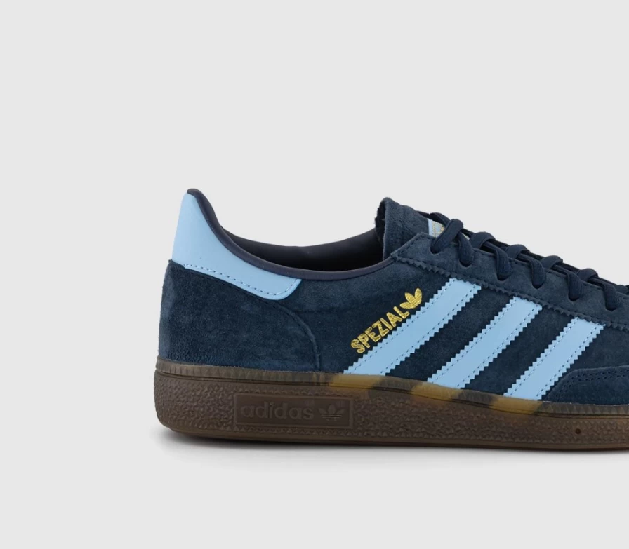 Adidas Men's Handball Spezial Sneakers in Collegiate Navy, Clear Sky & Gum