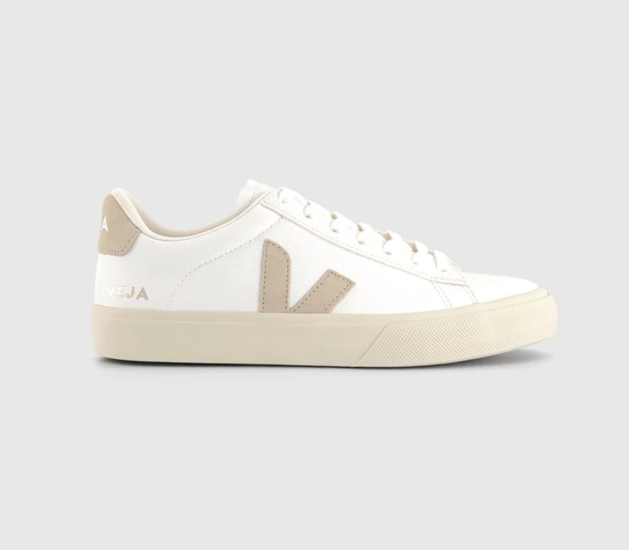 VEJA Women's Campo Sneakers in White Almond F | Sustainable Leather Trainers