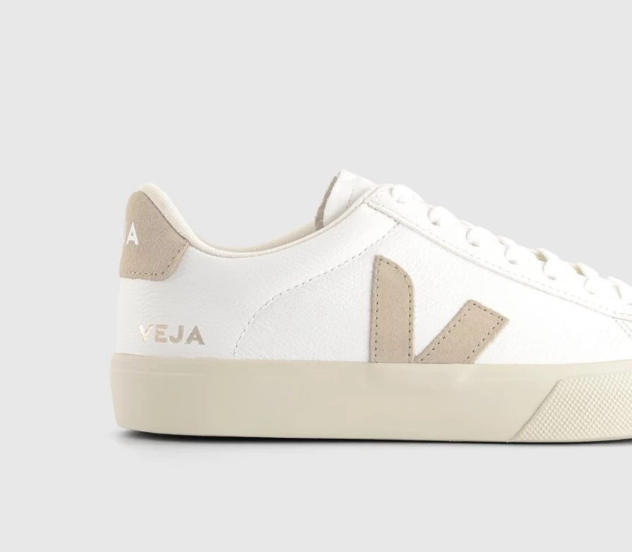 VEJA Women's Campo Sneakers in White Almond F | Sustainable Leather Trainers