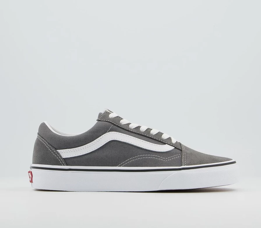 Vans Women's Old Skool Trainers in Pewter & True White - Classic Skate Shoes