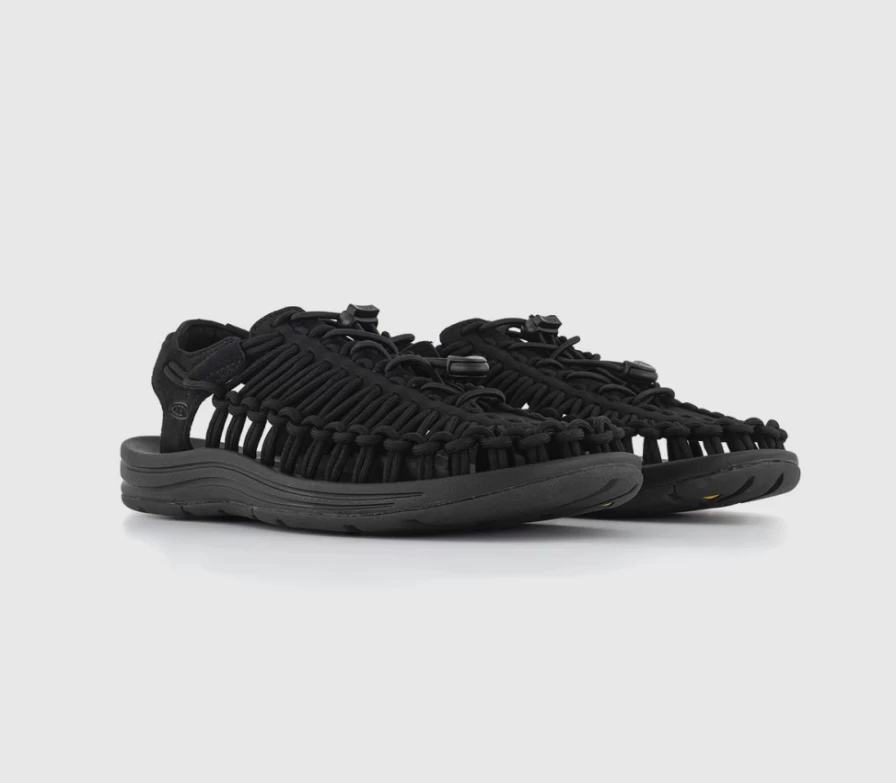 KEEN Men's Uneek Sandals - Black Outdoor Sport Sandals for Hiking and Water Activities