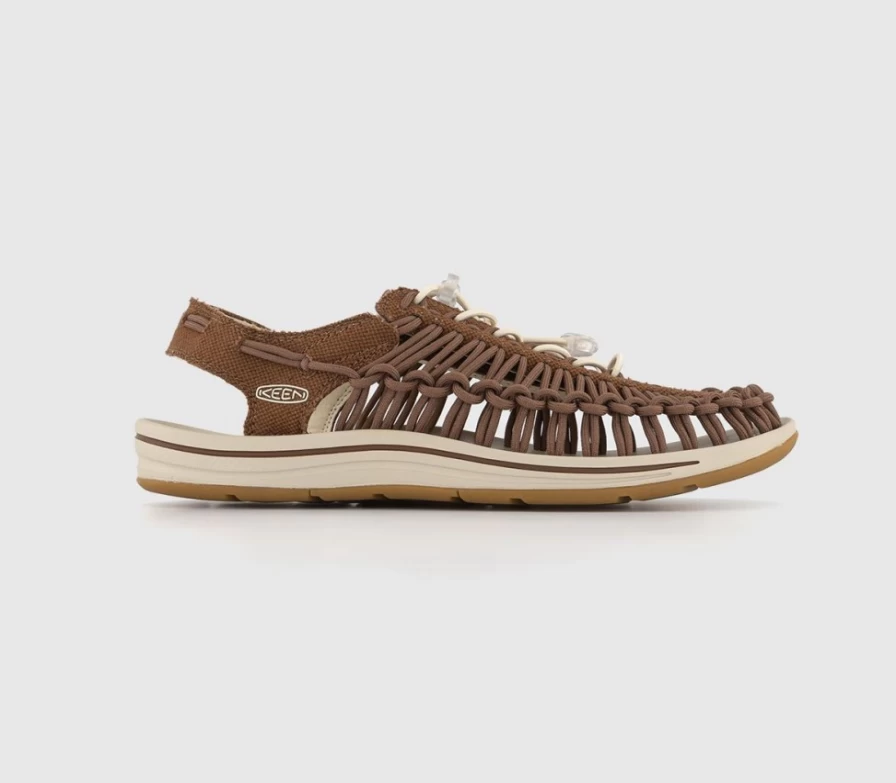 KEEN Men's Uneek Canvas Shoes in Tortoise Shell Birch - Lightweight Comfortable Outdoor Sandals