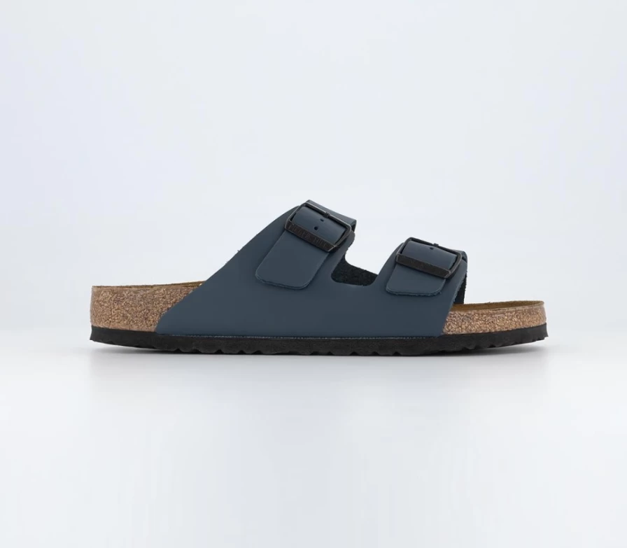 BIRKENSTOCK Arizona Men's Blue Leather Two Strap Sandals