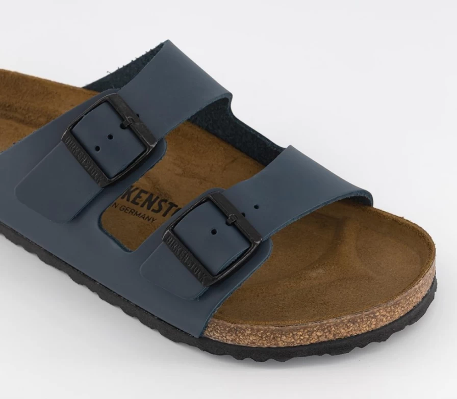 BIRKENSTOCK Arizona Men's Blue Leather Two Strap Sandals