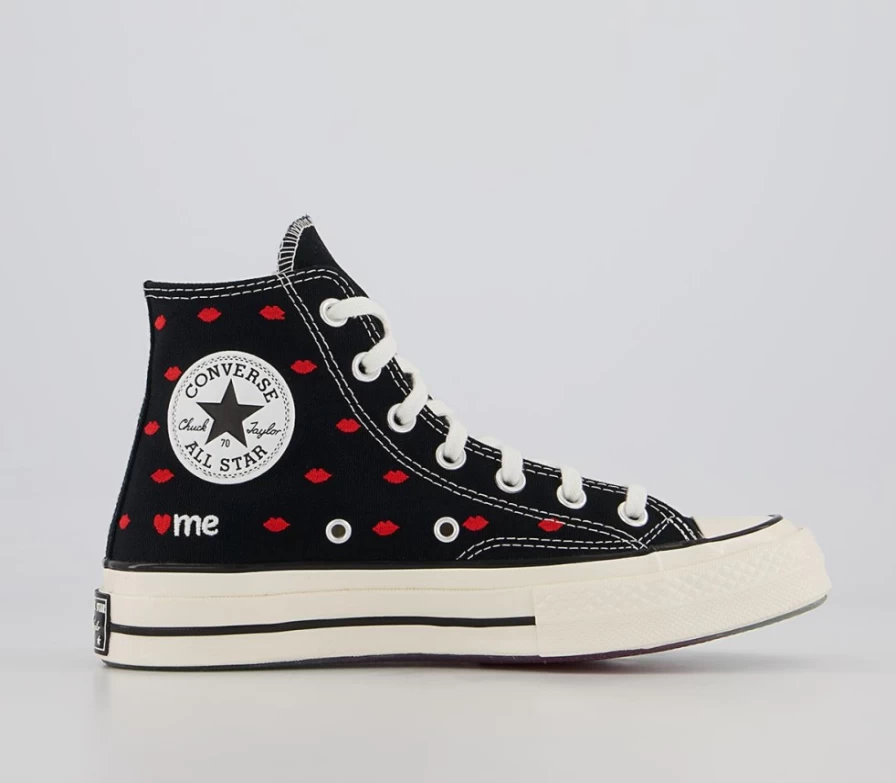 Converse Chuck 70 All Star High Top Sneakers for Men in Black, University Red, and Egret