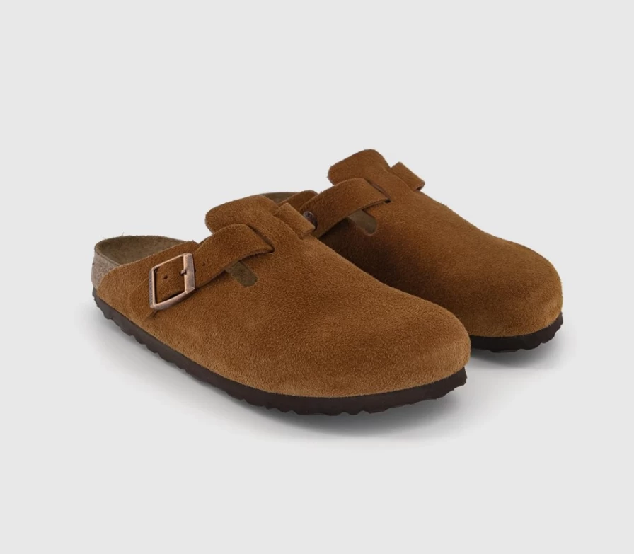 BIRKENSTOCK Boston Clogs for Men in Mink - Comfortable Leather Slip-On Shoes