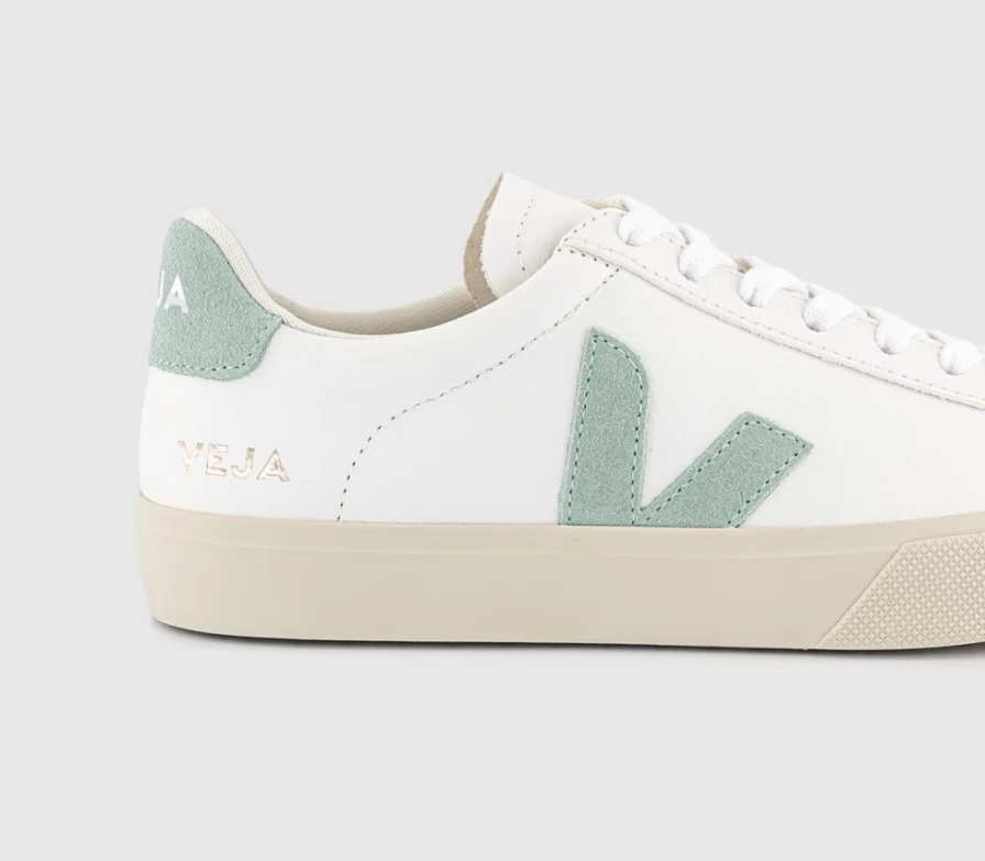 VEJA Campo White Extra Matcha F Trainers for Men - Sustainable Sneakers