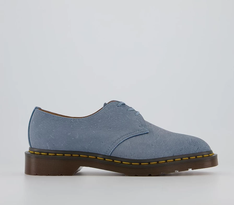 Dr. Martens 1461 3 Eye Blue Nubuck Leather Shoes for Men - Made in England