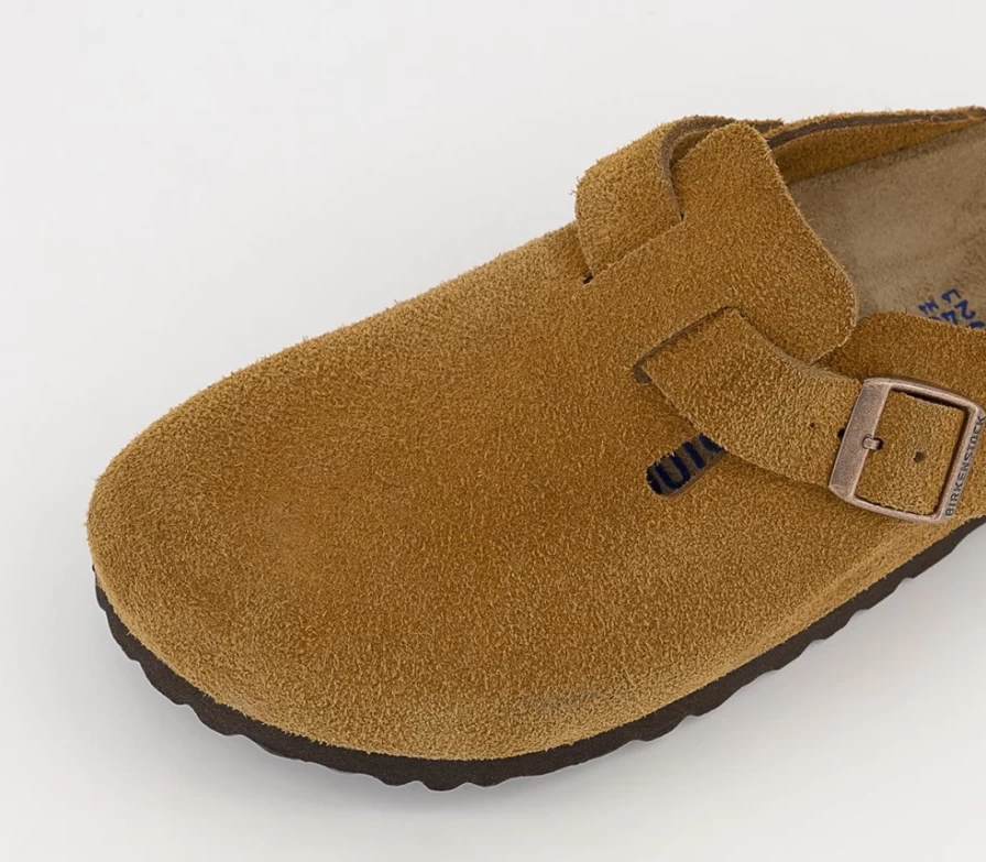 BIRKENSTOCK Boston Clogs for Men in Mink Suede - Comfortable Unisex Cork Footbed Sandals