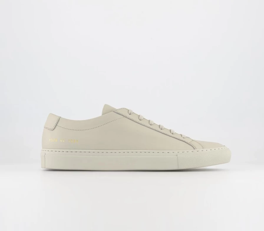Common Projects Men's Achilles Low Top Sneakers in Tofu White Leather
