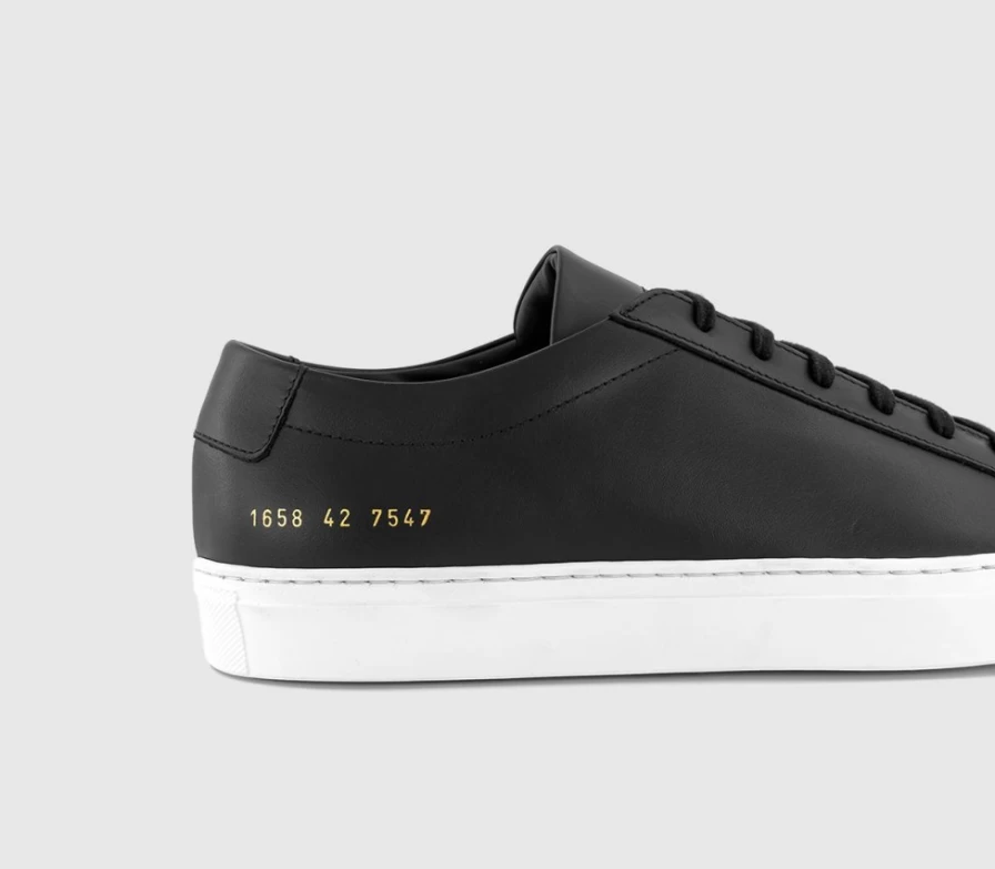 Common Projects Women's Achilles Low Top Leather Sneakers in Black & White