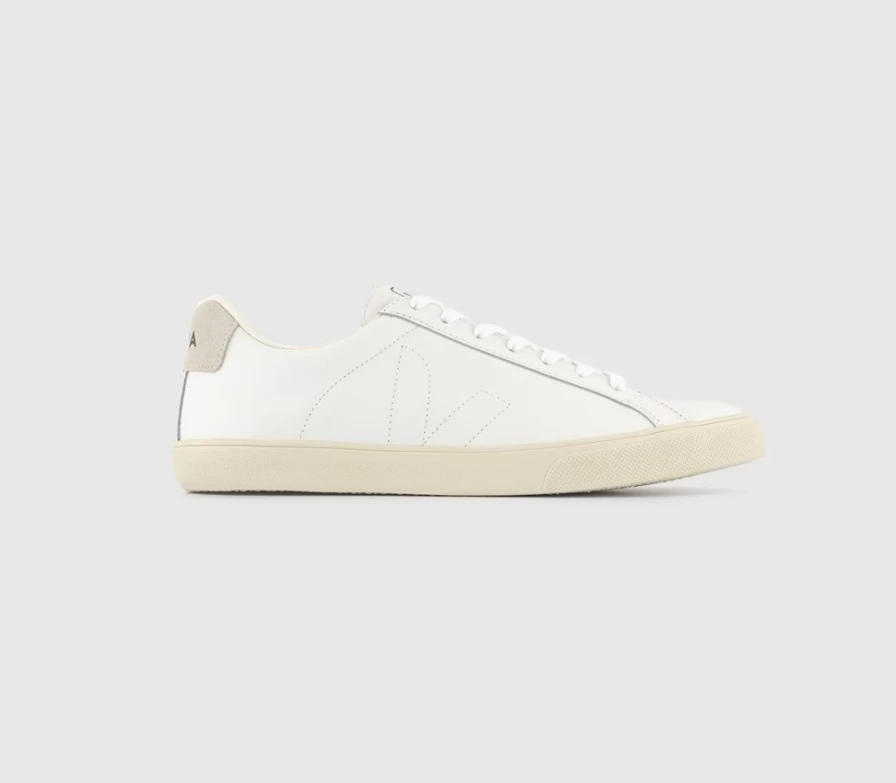 VEJA Esplar White Mono Men's Sneakers – Sustainable Leather Trainers