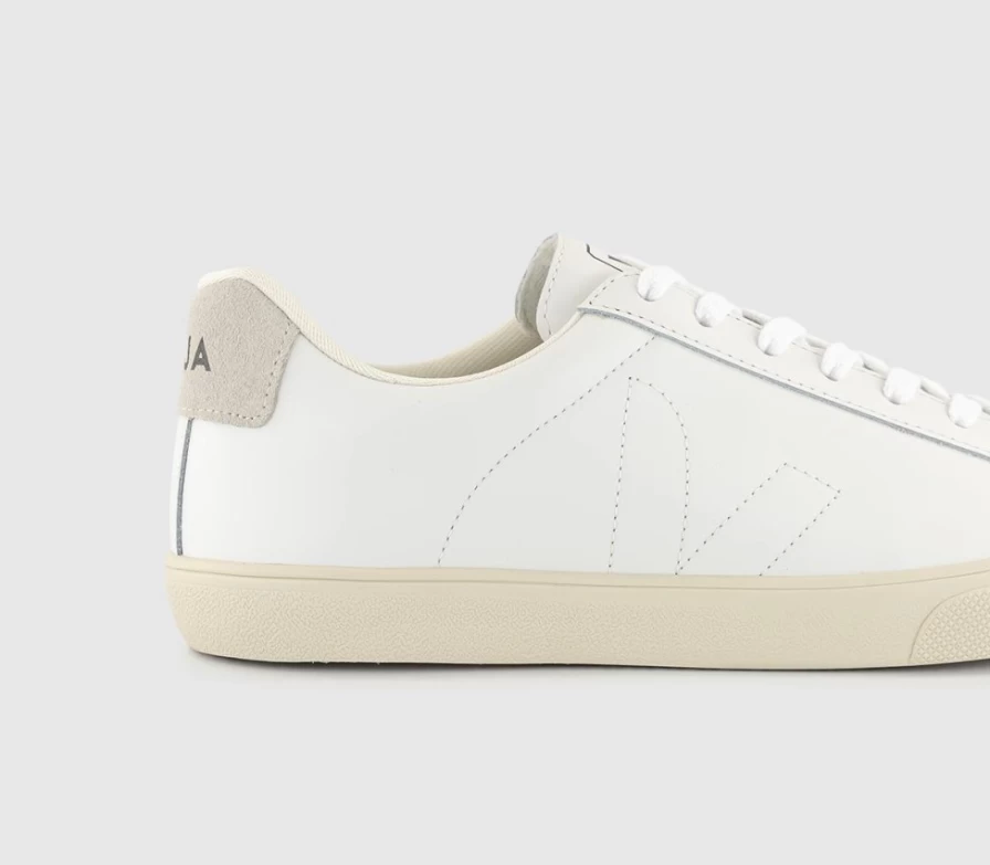 VEJA Esplar White Mono Men's Sneakers – Sustainable Leather Trainers