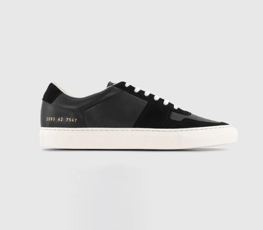 Common Projects Men's Bball Duo Black Leather Trainers Sneakers