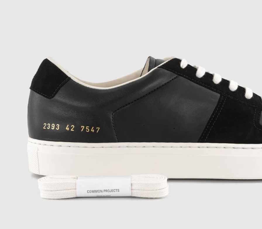 Common Projects Men's Bball Duo Black Leather Trainers Sneakers