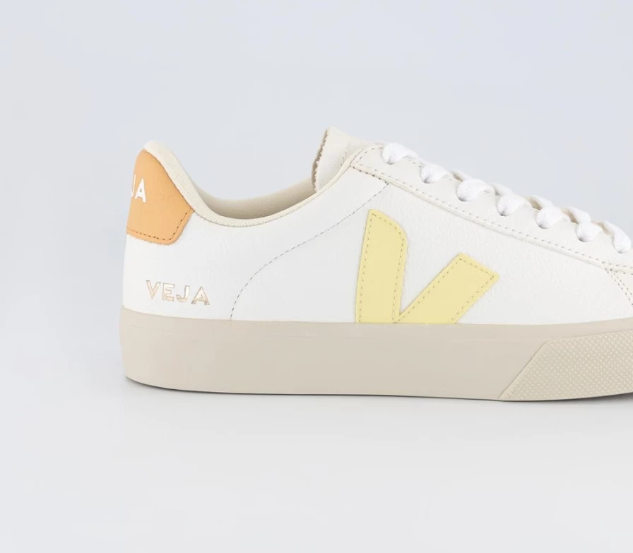 VEJA Women's Campo Trainers in White Sun Peach F | Sustainable Sneakers