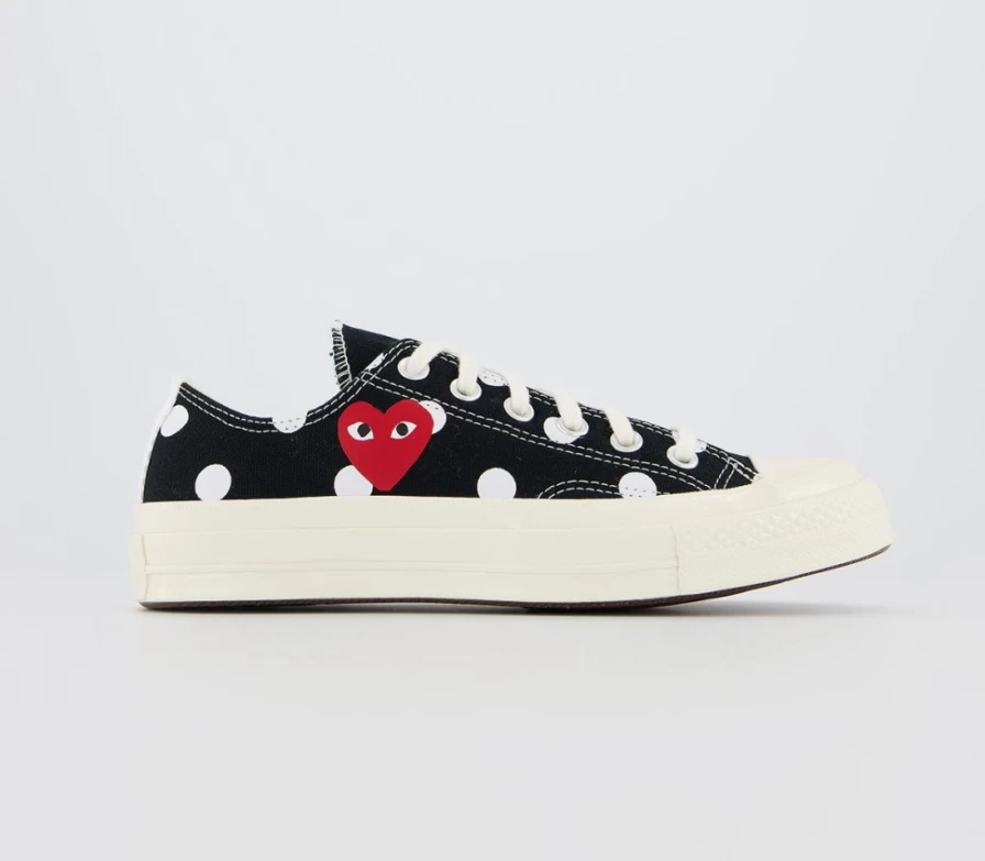Comme Des Garcons x Converse Chuck Taylor 70 Low Top Play CDG Polka Dot Black Sneakers Men
