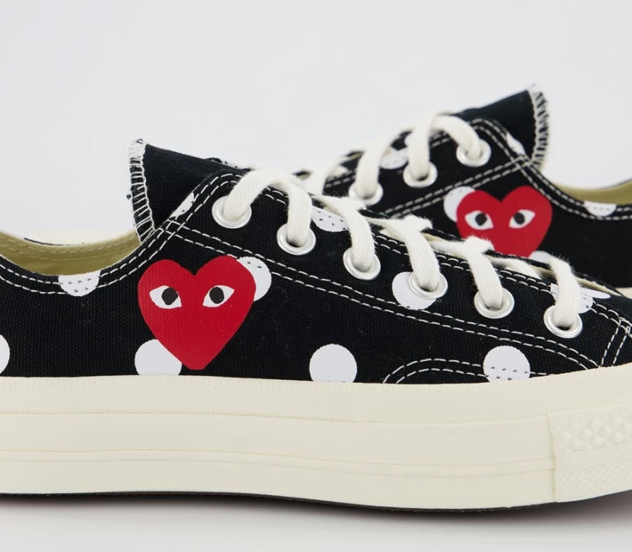 Comme Des Garcons x Converse Chuck Taylor 70 Low Top Play CDG Polka Dot Black Sneakers Men