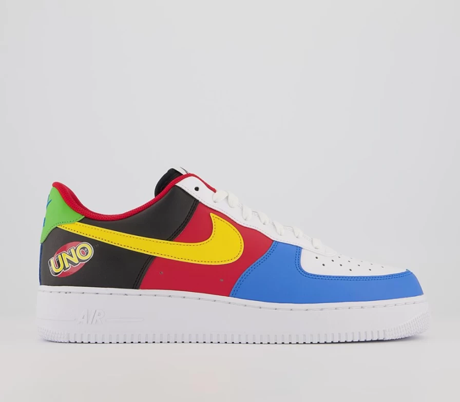 Nike Air Force 1 07 Men's Trainers in White, Yellow Zest & University Red Colorway