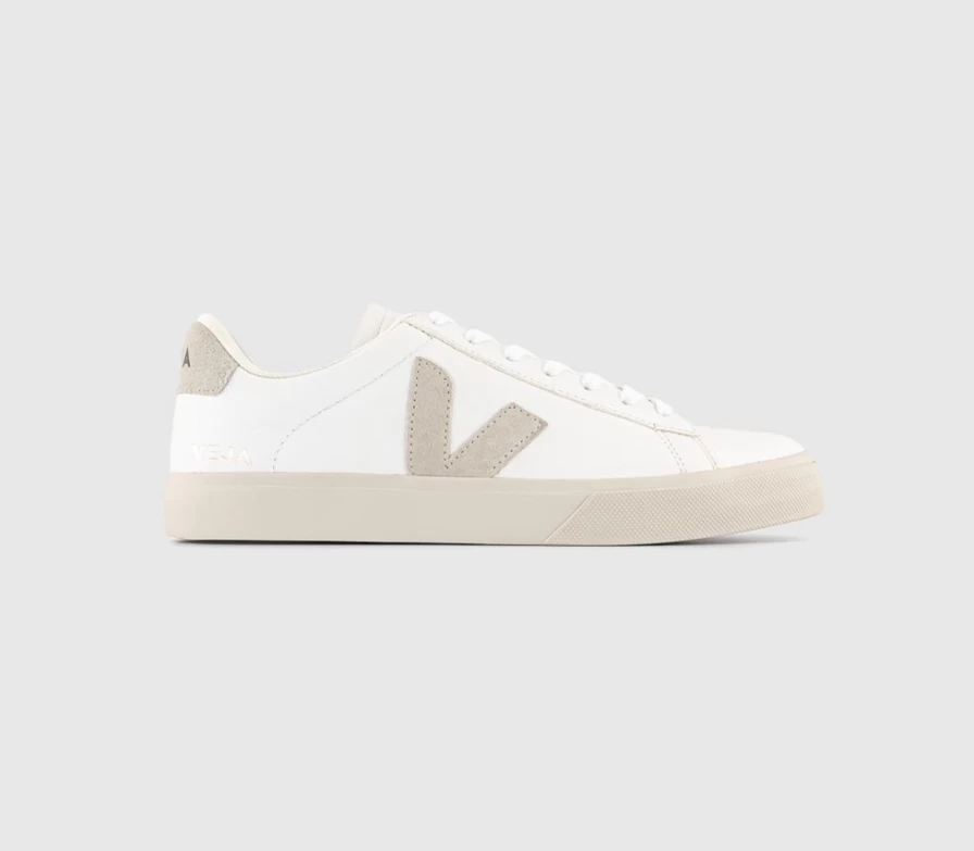 VEJA Campo Men's White Natural Leather Trainers – Sustainable Sneakers for Men