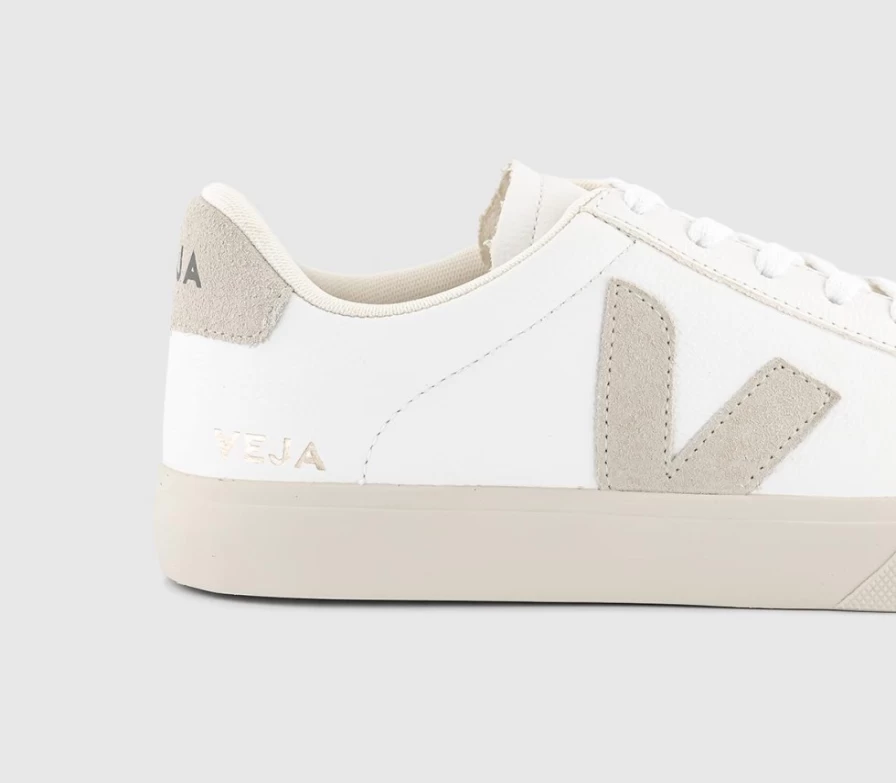 VEJA Campo Men's White Natural Leather Trainers – Sustainable Sneakers for Men