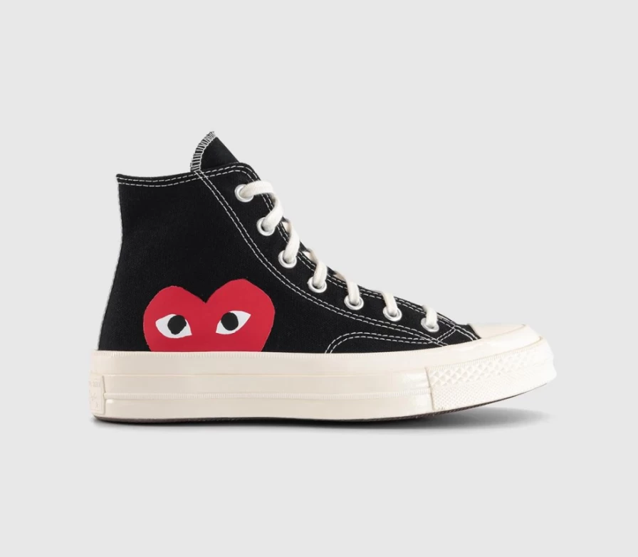 Comme Des Garcons CDG Play x Converse Chuck 70 High Top Black Sneakers for Men
