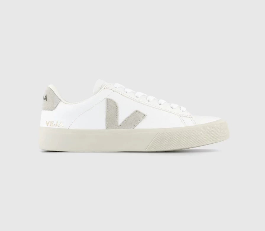 VEJA Women's Campo Trainers in White Natural Leather F – Sustainable Sneakers