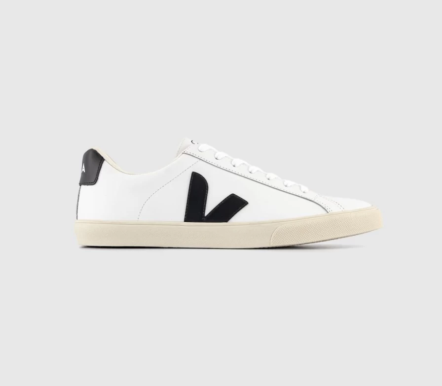 VEJA Esplar Men's White Black Sneakers – Sustainable Trainers