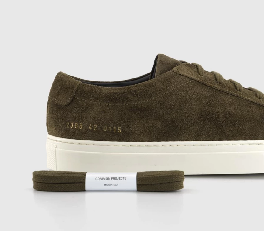 Common Projects Men's Achilles Low Top Sneakers in Tobacco Suede