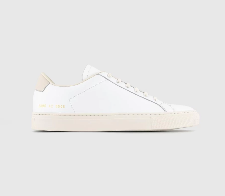 Common Projects Men's Retro Low Top White Leather Sneakers