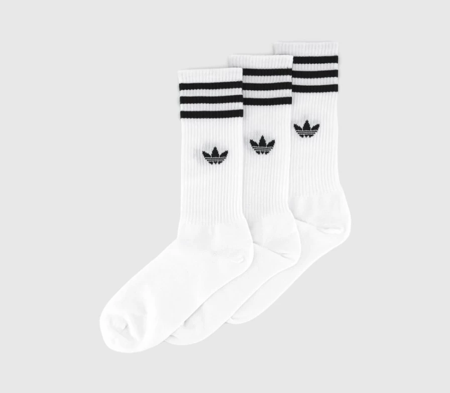 Adidas Men's Crew Socks 3-Pack - White & Black Athletic Socks for Sports & Casual Wear