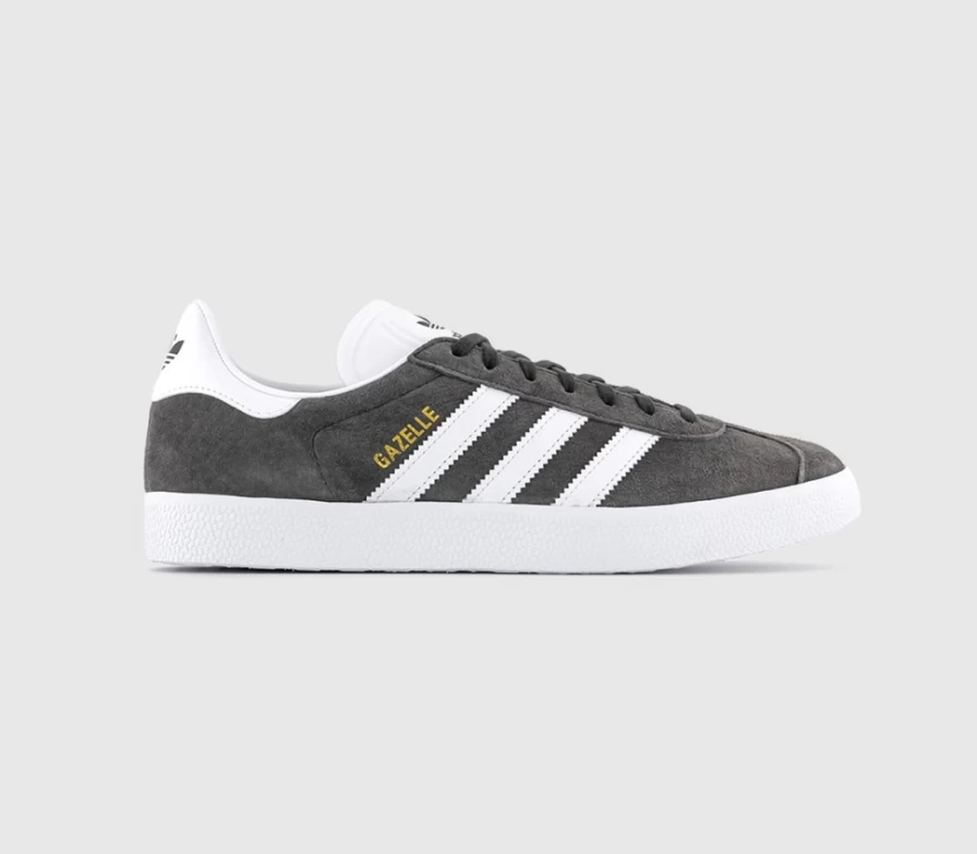 Adidas Gazelle Men's Trainers in Dgh Solid Grey, White, and Gold Metallic
