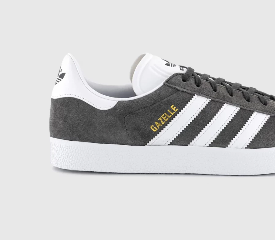 Adidas Gazelle Men's Trainers in Dgh Solid Grey, White, and Gold Metallic