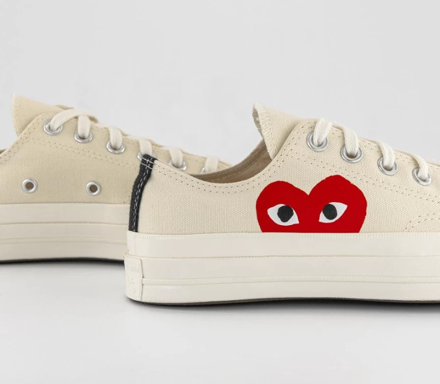 Comme Des Garcons x Converse Chuck Taylor 70 Low Top Beige Play CDG Men's Sneakers