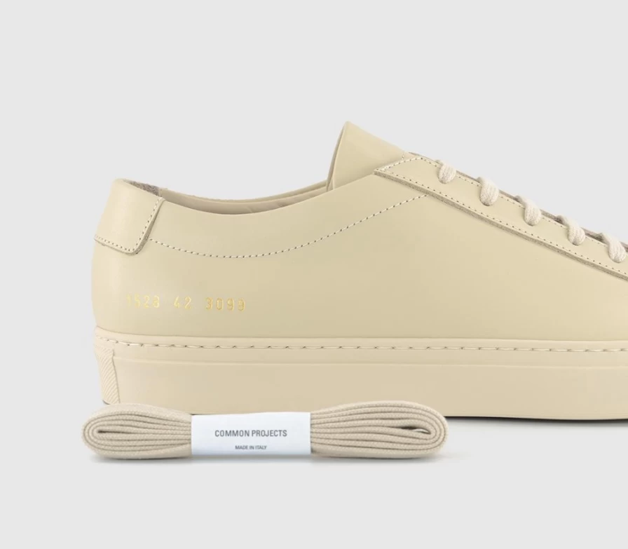 Common Projects Men's Achilles Low Top Sneakers in Bone Leather