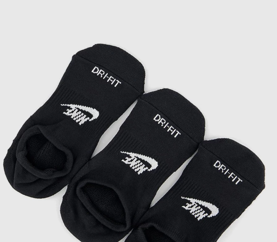 Nike Men's Black & White Football Socks - Cushioned Footie Socks for Sports & Training
