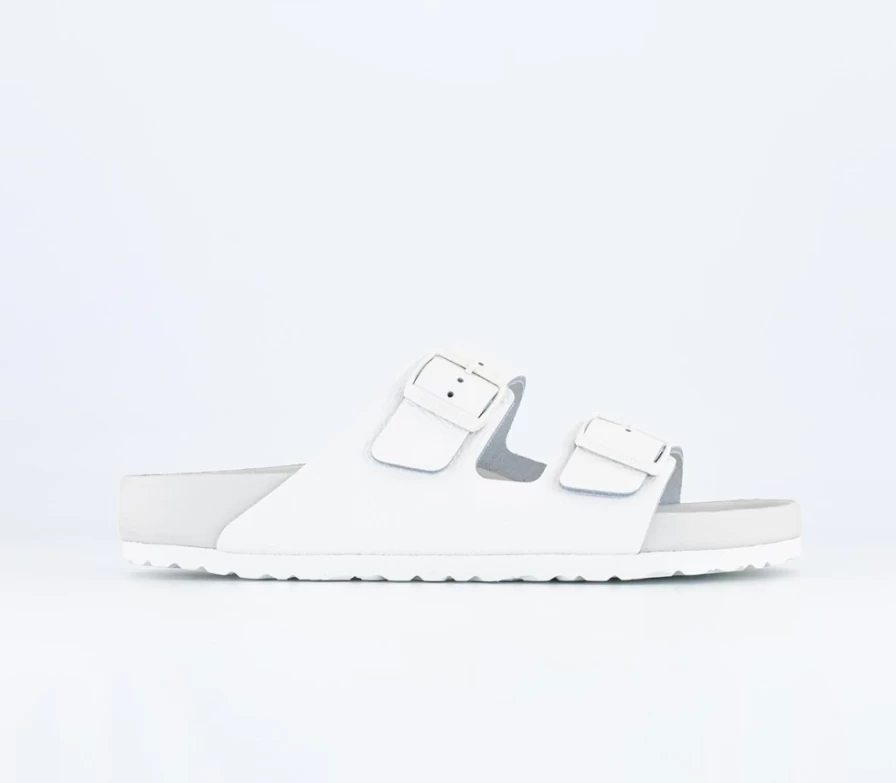 BIRKENSTOCK Arizona White Leather Sandals for Men | Exquisite Comfort Footwear