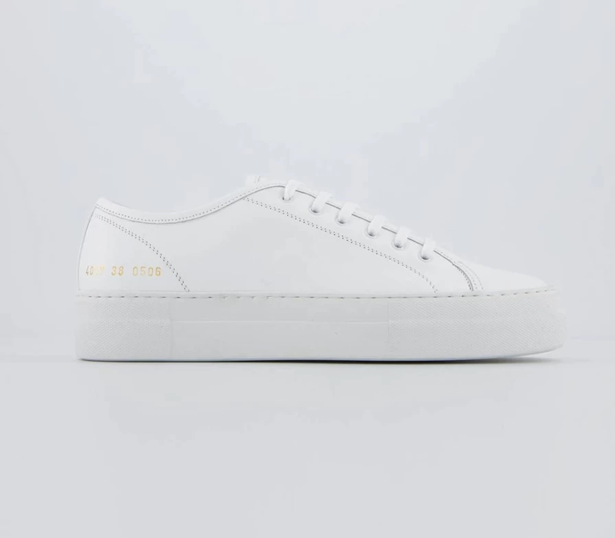 Common Projects Women's Tournament Low White Leather Sneakers