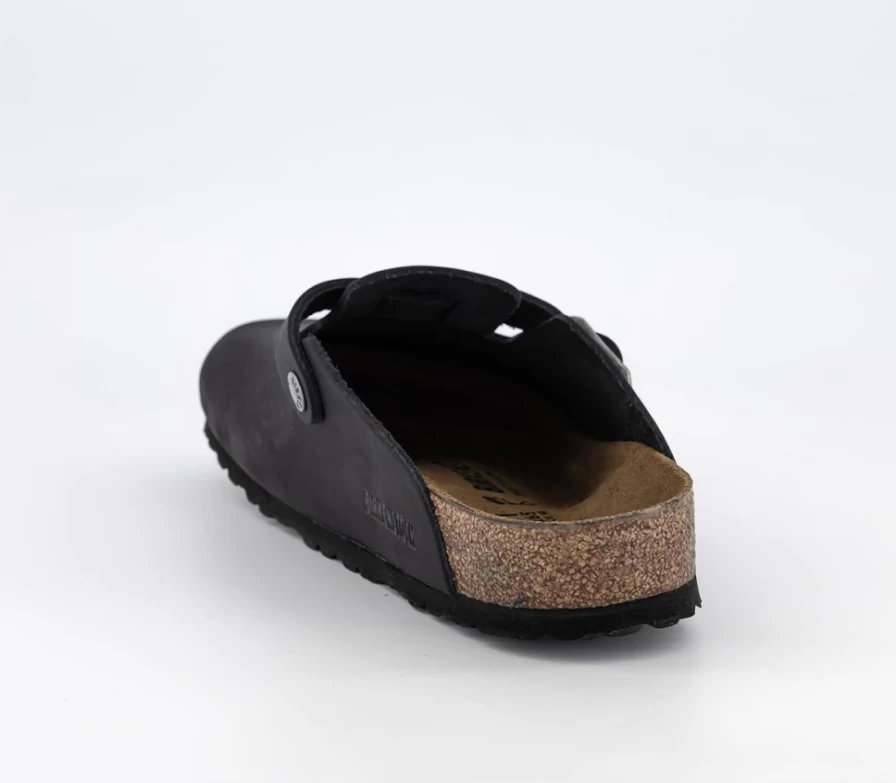 BIRKENSTOCK Boston Clogs for Men - Black Oiled Leather Slip-On Shoes